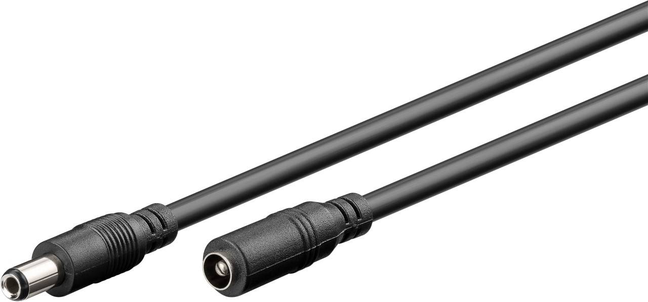 10x Goobay 71401 DC-Verlängerungskabel, 3 m, schwarz, 3 m - mit Hohlstecker 5,5 x 2,5 mm