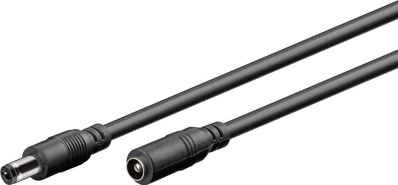 Goobay 76673 DC-Verlängerungskabel, 5 m, schwarz, 5 m - mit Hohlstecker 5,5 x 2,5 mm