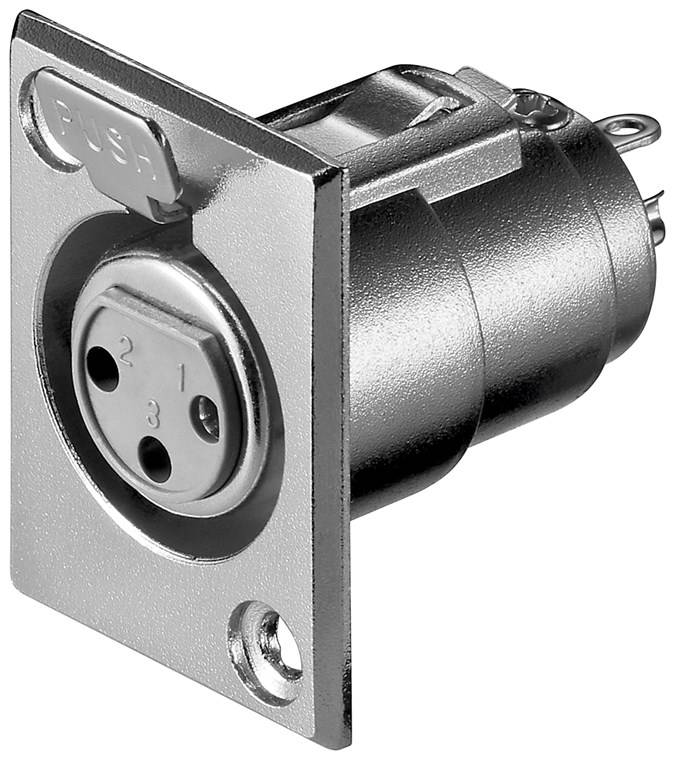 Goobay 11221 Mikrofon-Einbaubuchse, XLR-Buchse (3-Pin), 3 Pin - XLR-Einbaubuchsen (3-polig, stereo)