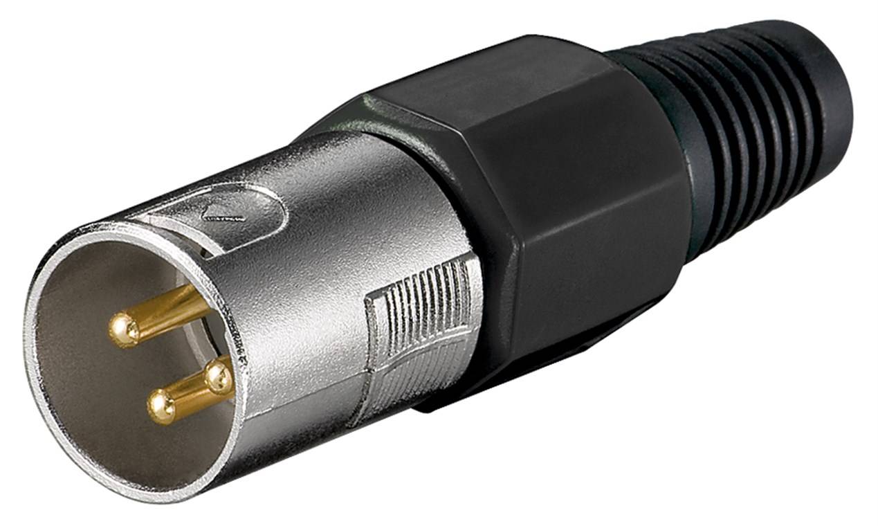 Goobay 11749 Mikrofonstecker, XLR-Stecker (3-Pin), 3 Pin, Schwarz - mit vergoldeten Kontakten und geschraubter Zugentlastung