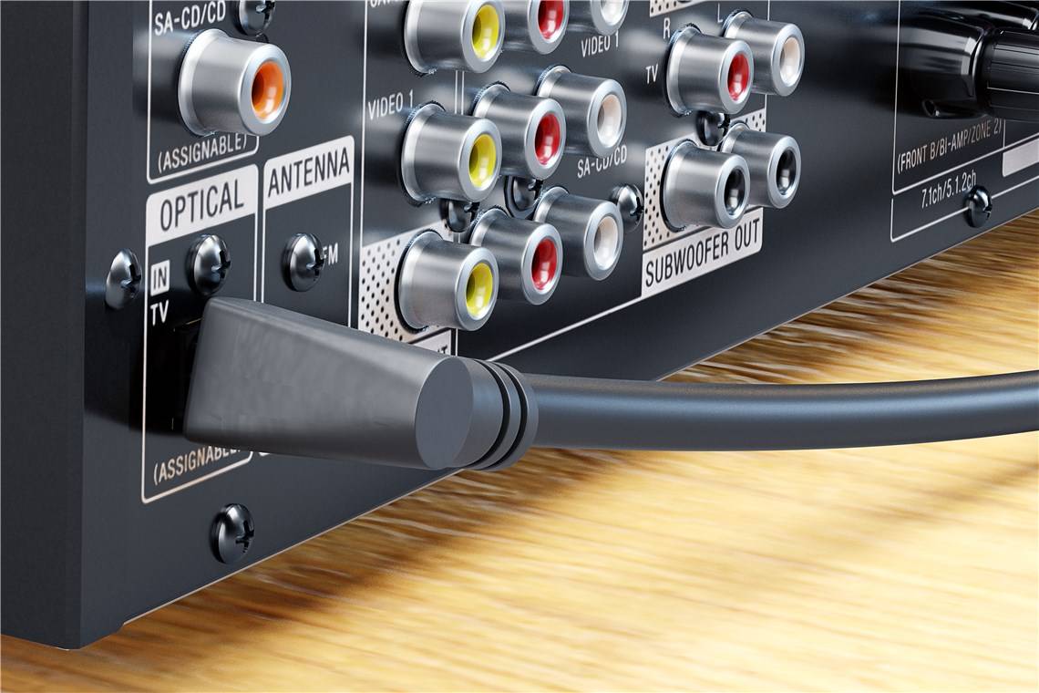Goobay 41595 Toslink-Kabel abgewinkelt und drehbar, 2 m, Schwarz - Toslink-Stecker > 90°-Toslink-Stecker
