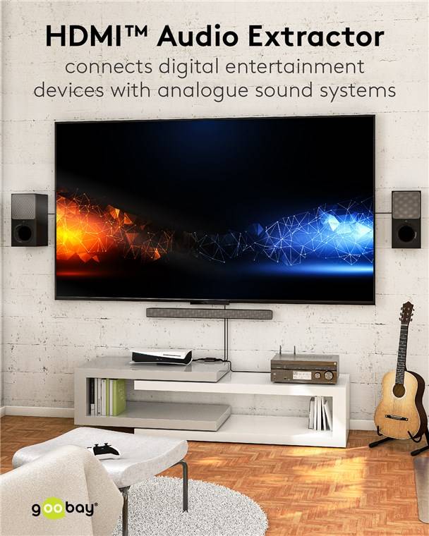 Goobay 58477 HDMI™-Audio-Extractor, Schwarz - 4K@60Hz