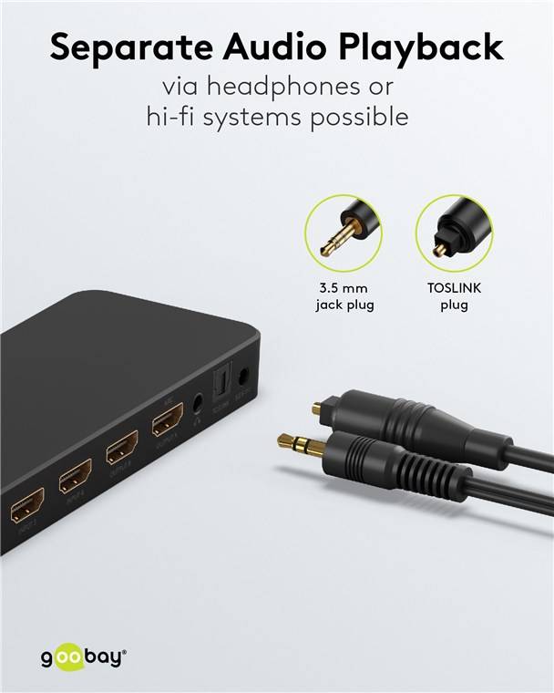 20x Goobay 58479 Series 2.0 HDMI™-Matrix-Schalter 4 auf 2, Schwarz - 4K@60Hz