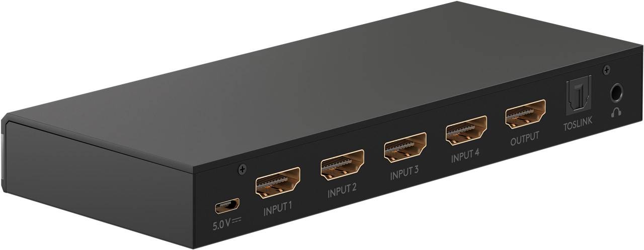 20x Goobay 58490 Series 2.0 HDMI™-Umschaltbox 4 auf 1 mit Audio-Ausgang, Schwarz - 4K@60Hz