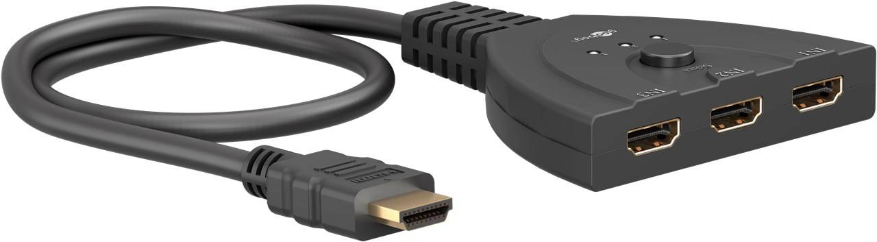 Goobay 58487 Series 1.4 HDMI™-Umschaltbox 3 auf 1, Schwarz, 0.58 m - 4K@30Hz