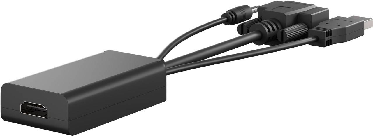 Goobay 61259 Standard VGA-auf-HDMI™-Konverter mit 3,5-mm-Klinke Audio, Schwarz - VGA-Stecker (15-polig) + Klinke 3,5 mm Stecker (3-Pin, stereo) > HD