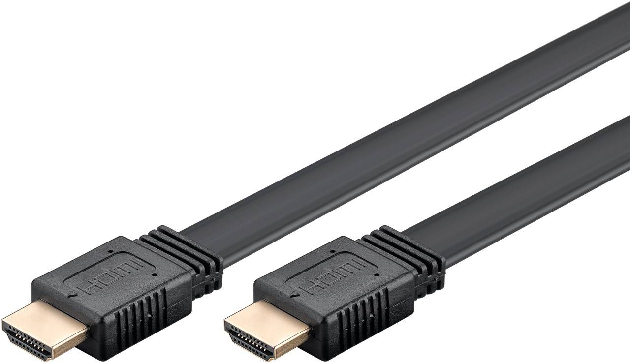20x Goobay 61281 Standard High-Speed-HDMI™-Flachkabel mit Ethernet, 5 m, Schwarz - 4K/60Hz