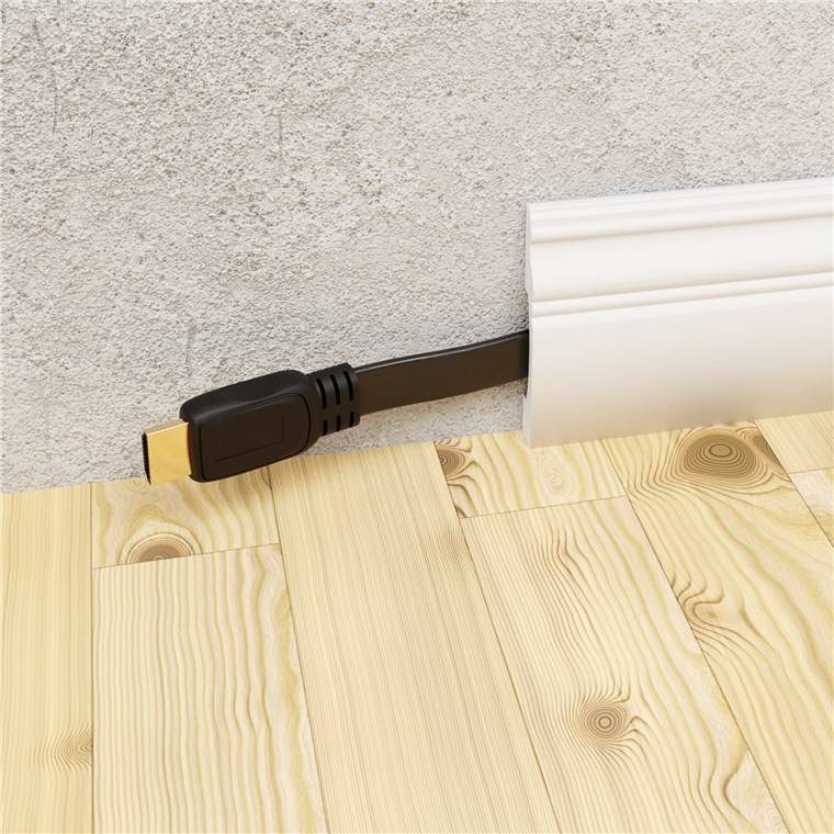 Goobay 61277 Standard High-Speed-HDMI™-Flachkabel mit Ethernet, 1 m, Schwarz - 4K/60Hz