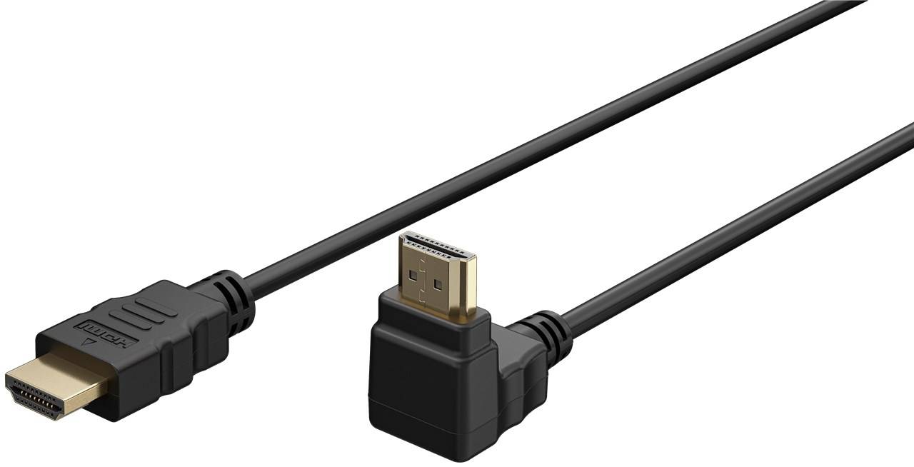 25x Goobay 61298 Standard High-Speed-HDMI™-90°-Kabel mit Ethernet, 5 m, Schwarz - 4K/60Hz