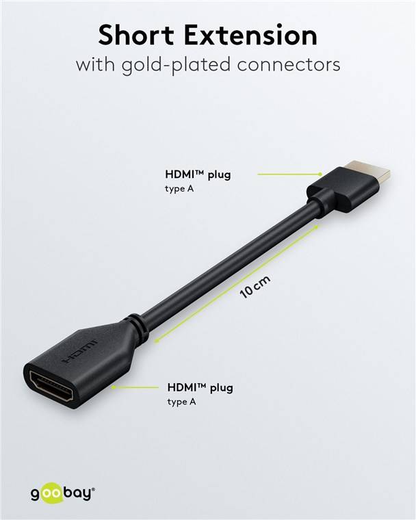125x Goobay 64824 Standard HDMI™-Flexadapter (slim), 0.1 m, schwarz - 4K/60Hz