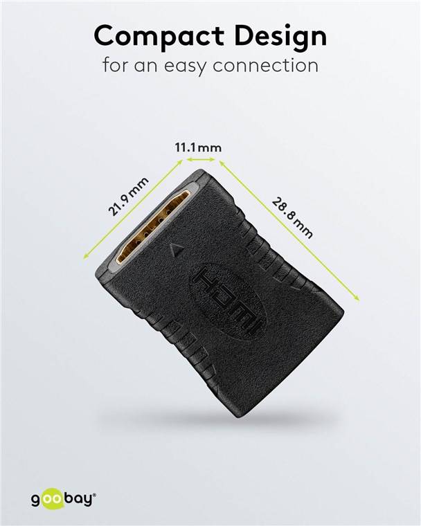 200x Goobay 65743 Standard HDMI™-Adapter (Kupplung), 8K/60Hz, schwarz - HDMI™-Buchse (Typ A) > HDMI™-Buchse (Typ A)