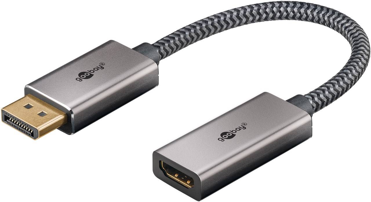 220x Goobay 75272 Plus Series DisplayPort™ auf HDMI™-Adapterkabel, 8K/60Hz, schwarz, 0.1 m - DisplayPort™-Stecker > HDMI™-Buchse (Typ A)