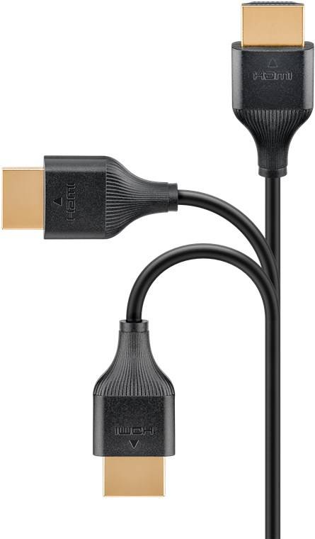 200x Goobay 75297 Standard Slim Ultra High-Speed HDMI™-Kabel mit Ethernet, 0.5 m, schwarz - 8K/60Hz