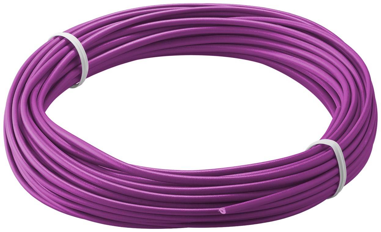 250x Goobay 77407 Kupferlitze isoliert, 10 m, violett - einadriges Kupferkabel, mehrdrähtig (18x 0,1 mm)