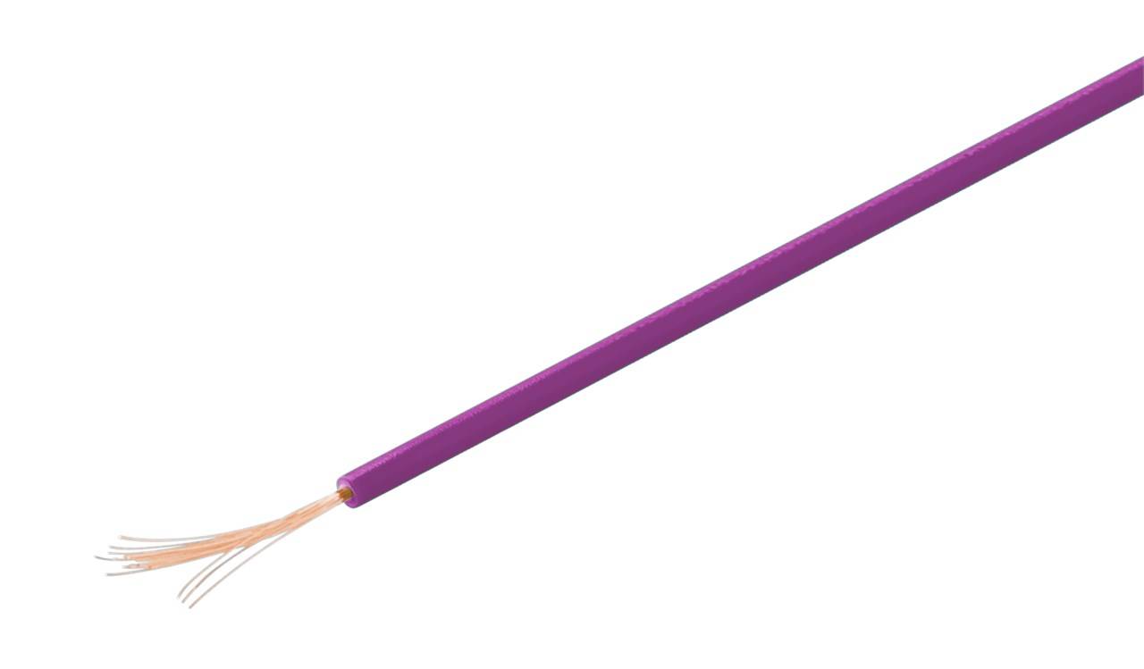 250x Goobay 77407 Kupferlitze isoliert, 10 m, violett - einadriges Kupferkabel, mehrdrähtig (18x 0,1 mm)