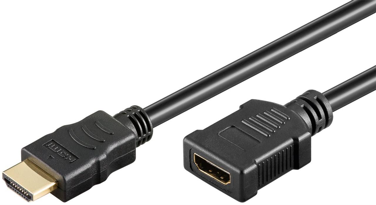 10x Goobay 76273 Standard High-Speed-HDMI™-Verlängerungskabel mit Ethernet, 5 m, schwarz - 8K/60Hz