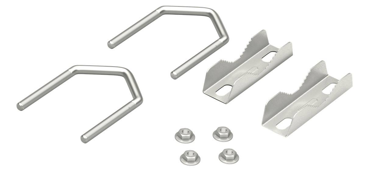 20x Goobay 60504 2er-Set Zahnschellen U-Bügel für bis zu 60 mm Rohrdurchmesser - zum Anbringen einer Sat-Wandhalterung an Geländern oder Rohren