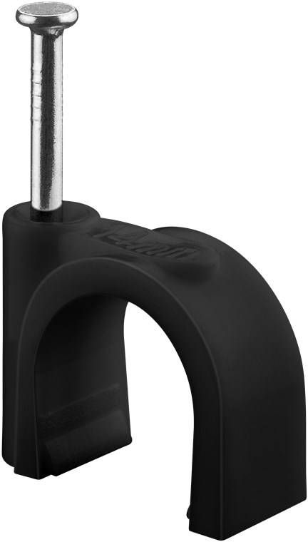 Goobay 64685 Kabelschelle 14 mm, schwarz, 14 mm - Befestigung für Kabel mit Durchmesser bis 14 mm