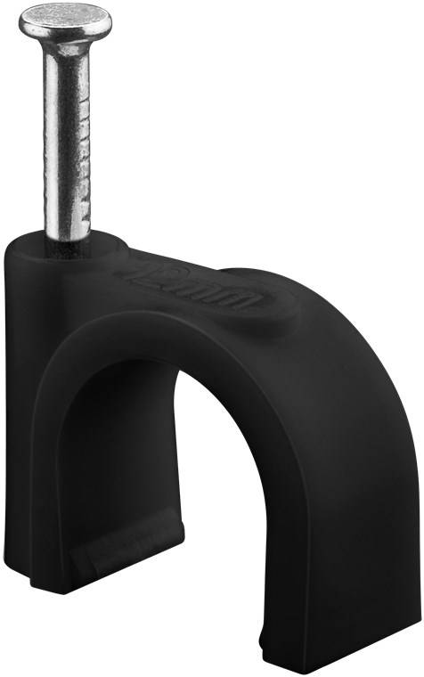 Goobay 64684 Kabelschelle 12 mm, schwarz, 12 mm - Befestigung für Kabel mit Durchmesser bis 12 mm