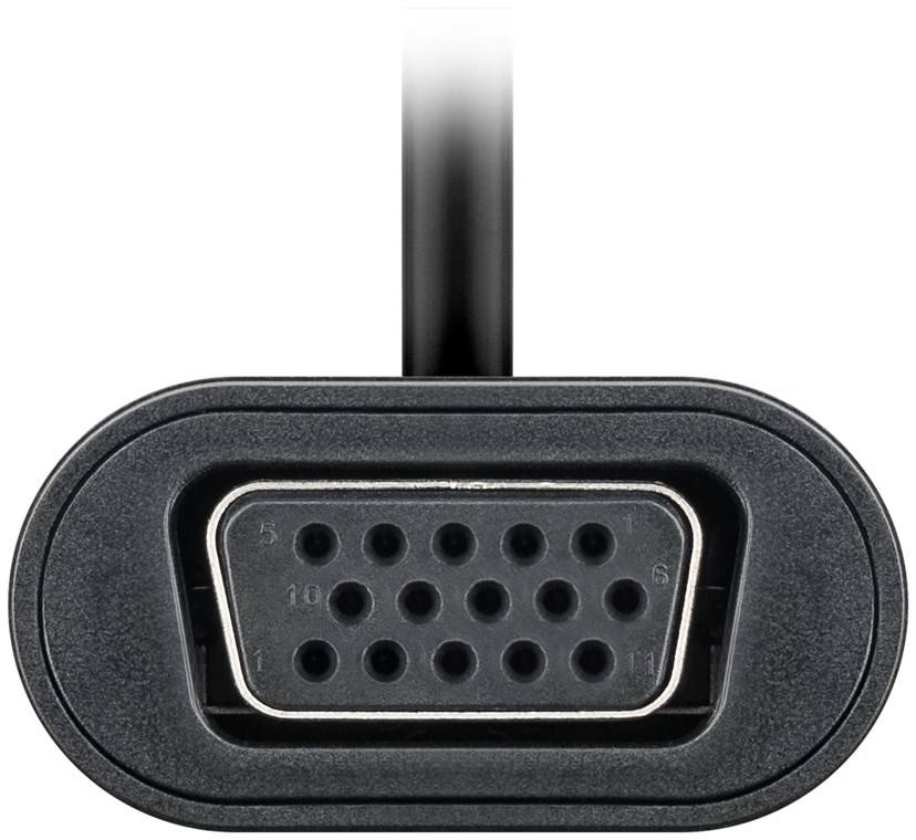 10x Goobay 51776 USB-C™-auf-VGA-Adapter, Schwarz, 0.2 m - USB-C™-Stecker <-> VGA-Buchse (15-polig)