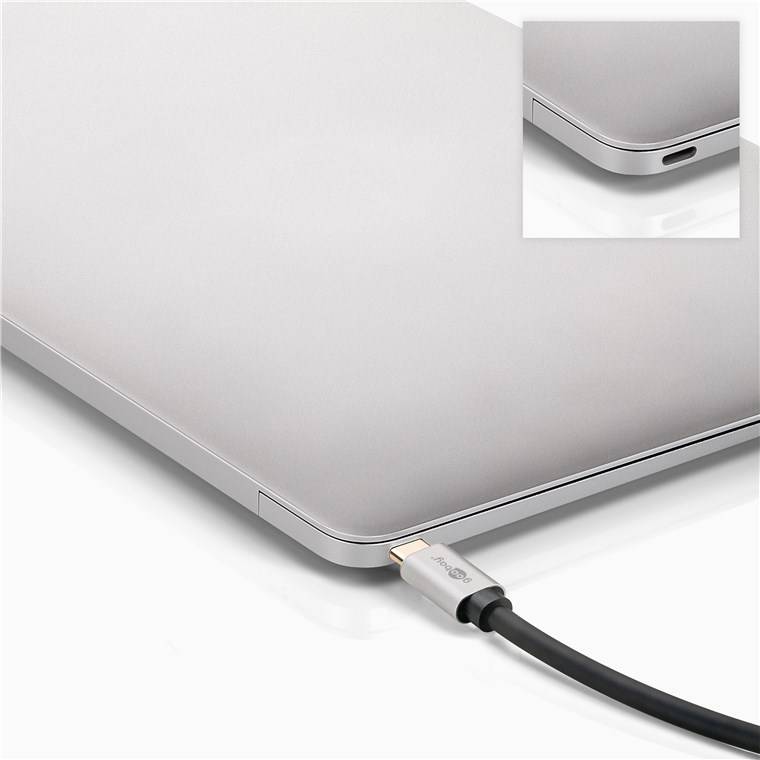 100x Goobay 60175 Adapterkabel USB-C™ auf HDMI™, 3 m, Silber-schwarz - USB-C™-Stecker > HDMI™-Stecker (Typ A)