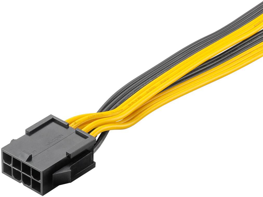 Goobay 60000 Netzteil-Kabel 8-Pin-Buchse auf Dual 6+2-Stecker für PCIe, 0.23 m - Y-Adapter zur Verbindung von Netzteil und PCI-Express-Grafikkarte