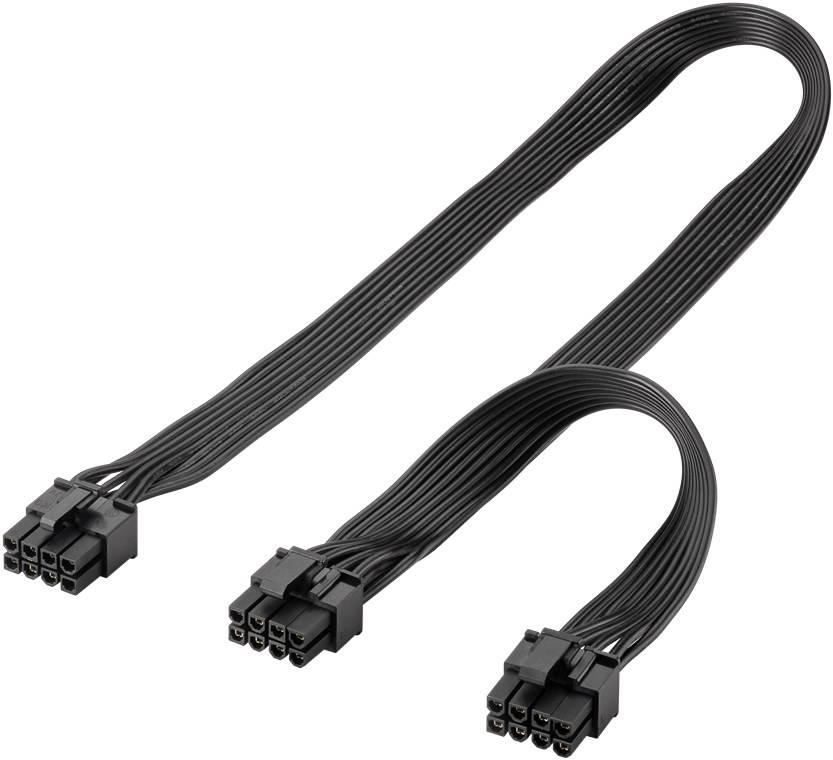 Goobay 59714 Netzteil-Kabel 8-Pin-Stecker auf Dual 6+2-Stecker für PCIe, 0.23 m - Y-Adapter zur Verbindung von Netzteil und PCI-Express-Grafikkarte