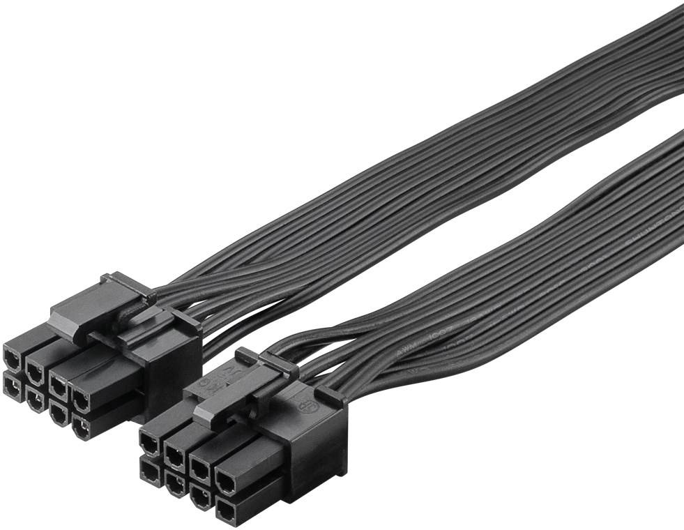 100x Goobay 59714 Netzteil-Kabel 8-Pin-Stecker auf Dual 6+2-Stecker für PCIe, 0.23 m - Y-Adapter zur Verbindung von Netzteil und