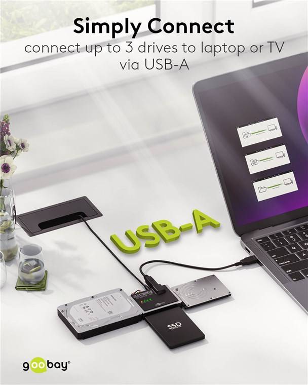 40x Goobay 72013 USB 3.0 Festplattenadapter für IDE und SATA, 1.3 m - Adapter-Set für HDD- und SSD-Festplatten, CD-Laufwerke und DVD-Laufwerke, inkl