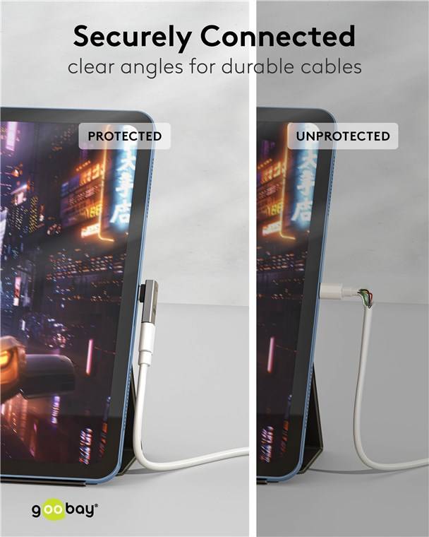 Goobay 74443 USB-C™-Adapter vertikal 90° rotiert, USB4™, Silber - USB-C™-Stecker > USB-C™-Buchse