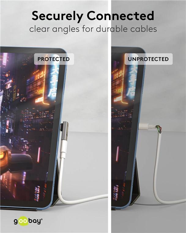 Goobay 74444 USB-C™-Adapter vertikal 90° kurz, USB4™, Silber - USB-C™-Stecker > USB-C™-Buchse