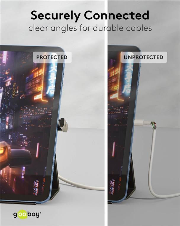 Goobay 74445 USB-C™-Adapter 180° U-Form, USB4™, Silber - USB-C™-Stecker > USB-C™-Buchse