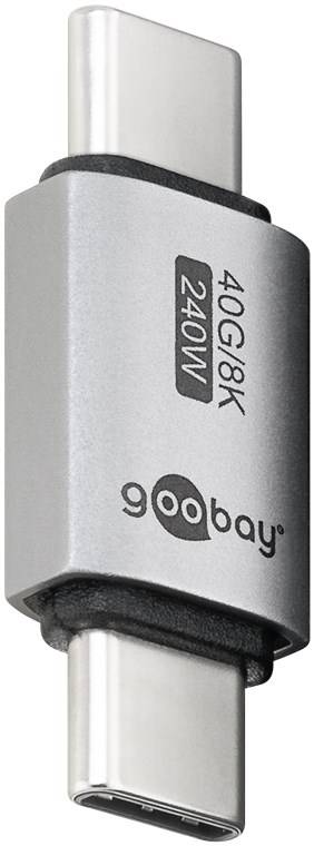 250x Goobay 74448 USB-C™-Adapter gerade, USB4™, Silber - USB-C™-Stecker > USB-C™-Stecker