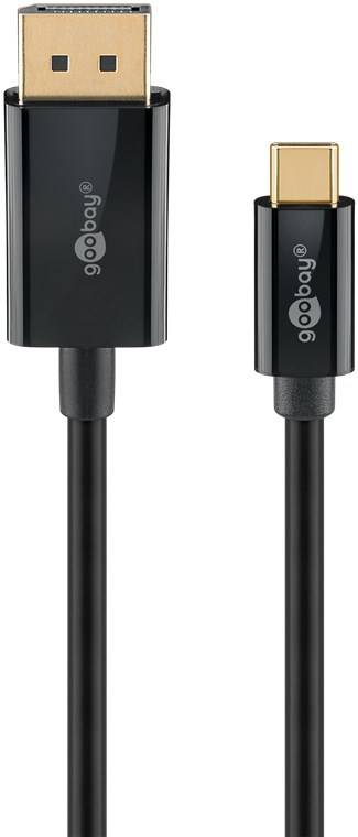 30x Goobay 75705 USB-C™-auf-DisplayPort™-Kabel 4K @ 60 Hz, 2 m, schwarz - USB-C™-Stecker > DisplayPort™-Stecker