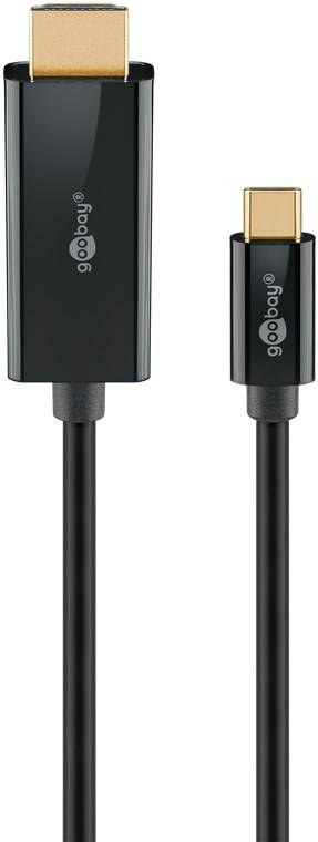 30x Goobay 75697 USB-C™-auf-HDMI™-Kabel 4K @ 60 Hz, 2 m, schwarz, 2 m - USB-C™-Stecker > HDMI™-Stecker (Typ A)