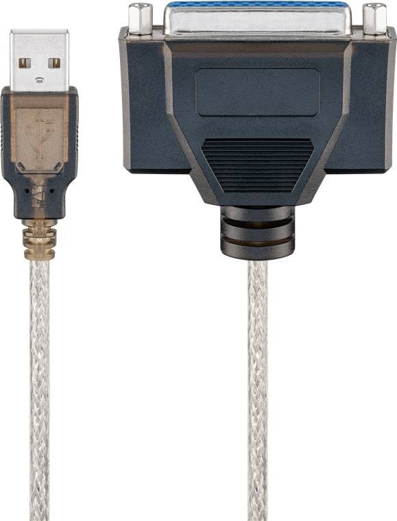 Goobay 95433 USB-Druckerkabel, Transparent, 1.5 m - USB 2.0-Stecker (Typ A) > D-SUB/IEEE 1284-Buchse (25-polig)