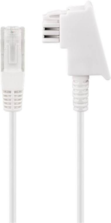 12x Goobay 60679 DSL-/VDSL-Routerkabel, 50 m, weiß - Kupferleiter (CU), TAE-F-Stecker > RJ45-Stecker (8P2C)
