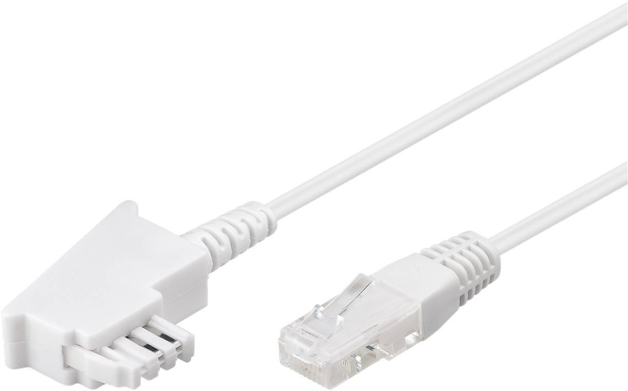 Goobay 60679 DSL-/VDSL-Routerkabel, 50 m, weiß - Kupferleiter (CU), TAE-F-Stecker > RJ45-Stecker (8P2C)