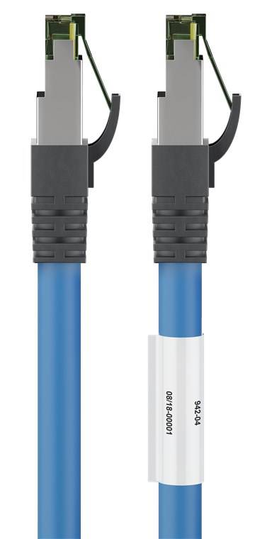 Goobay 45664 RJ45 (CAT 6A, 500 MHz) Patchkabel mit CAT 8.1 S/FTP Rohkabel, blau, 10 m - 99,9 % sauerstofffreier Kupferleiter (OFC), AWG 24