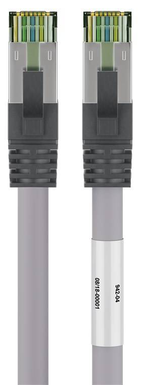 Goobay 55141 RJ45 (CAT 6A, 500 MHz) Patchkabel mit CAT 8.1 S/FTP Rohkabel, grau, 10 m - 99,9 % sauerstofffreier Kupferleiter (OFC), AWG 24