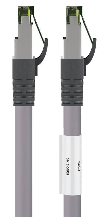 Goobay 55141 RJ45 (CAT 6A, 500 MHz) Patchkabel mit CAT 8.1 S/FTP Rohkabel, grau, 10 m - 99,9 % sauerstofffreier Kupferleiter (OFC), AWG 24