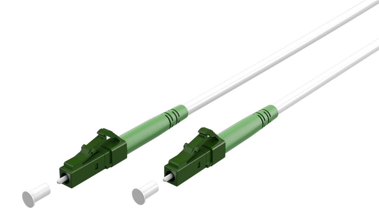 25x Goobay 59589 Glasfaserkabel (FTTH), Singlemode (OS2) White, (Simplex), 15 m, 15 m, Weiß - LC-APC (8°) Stecker > LC-APC (8°) Stecker, halogenfre