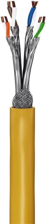 1x Goobay 61128 GHMT-zertifiziertes CAT 8.1 Verlegekabel, S/FTP (PiMF), gelb, 100 m - Kupferleiter (CU), AWG 22/1 (solid), halogenfrei (LSZH)