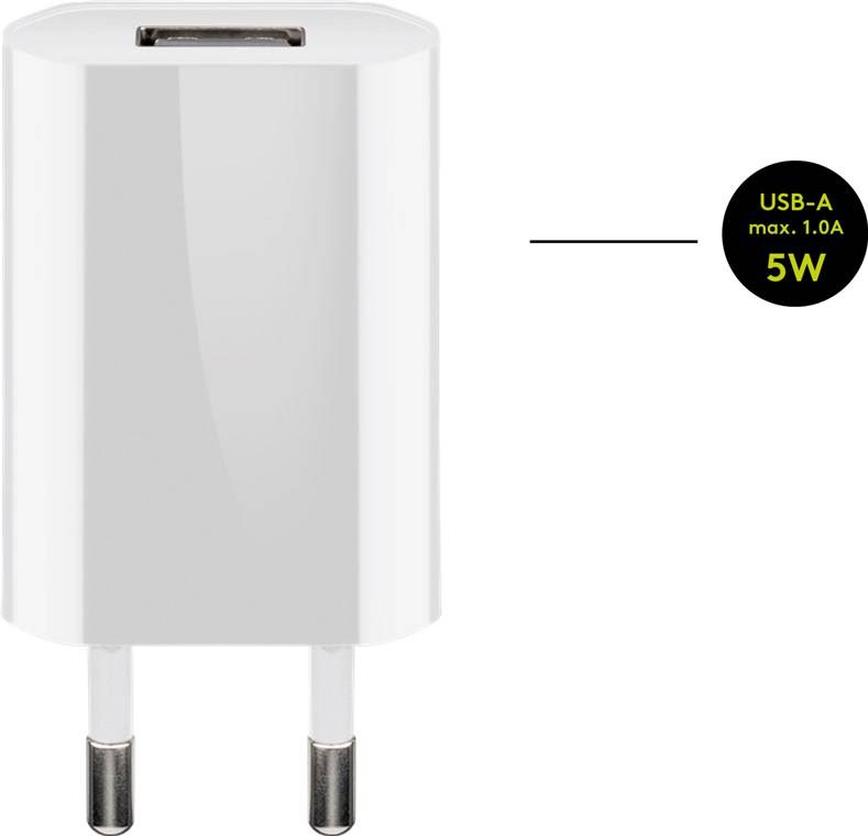 Goobay 44983 Micro-USB-Ladeset (5 W), Weiß, 1 m - Netzteil mit Micro-USB-Kabel, 1 m , weiß