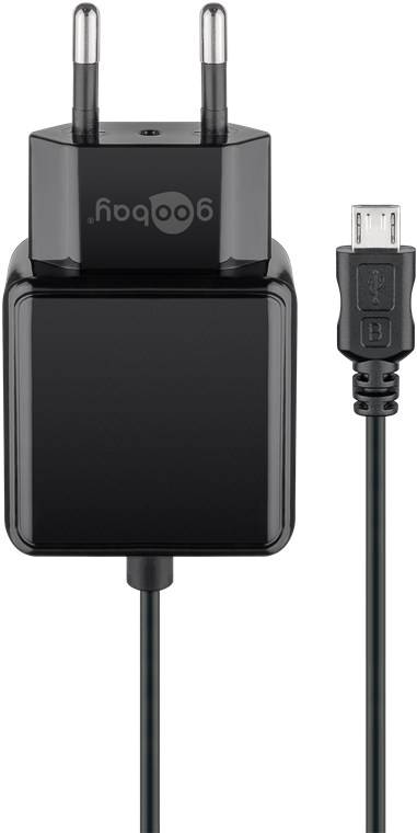Goobay 49603 Micro-USB-Netzteil (15 W), Schwarz, 1.5 m - Universelles Ladegerät für Geräte mit Micro-USB Anschluss