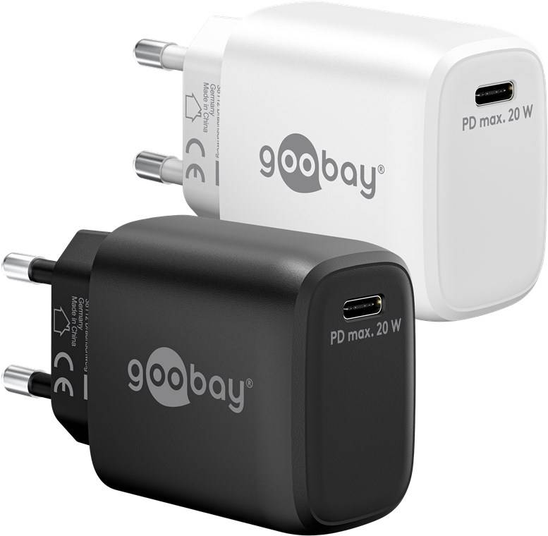 50x Goobay 65406 USB-C™ PD GaN Schnellladegerät (20 W) weiß, Weiß - 1x USB-C™-Anschluss (Power Delivery)