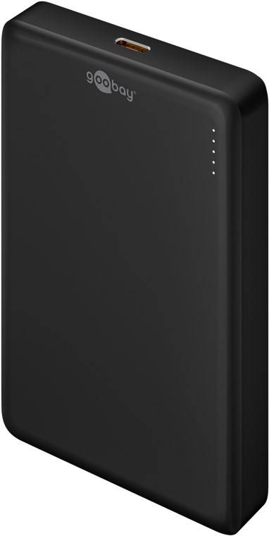 Goobay 70183 Magnetische Wireless Powerbank 10.000 mAh, schwarz, 0.3 m - 20 W, haftet magnetisch an der Handyrückseite, ideal für gleichzeitiges Lad