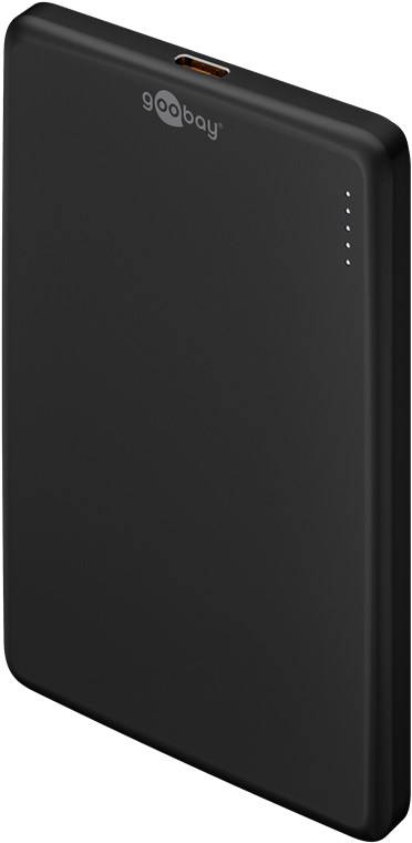 10x Goobay 70182 Magnetische Wireless Powerbank 5.000 mAh, schwarz, 0.3 m - 20 W, haftet magnetisch an der Handyrückseite, ideal für gleichzeitiges