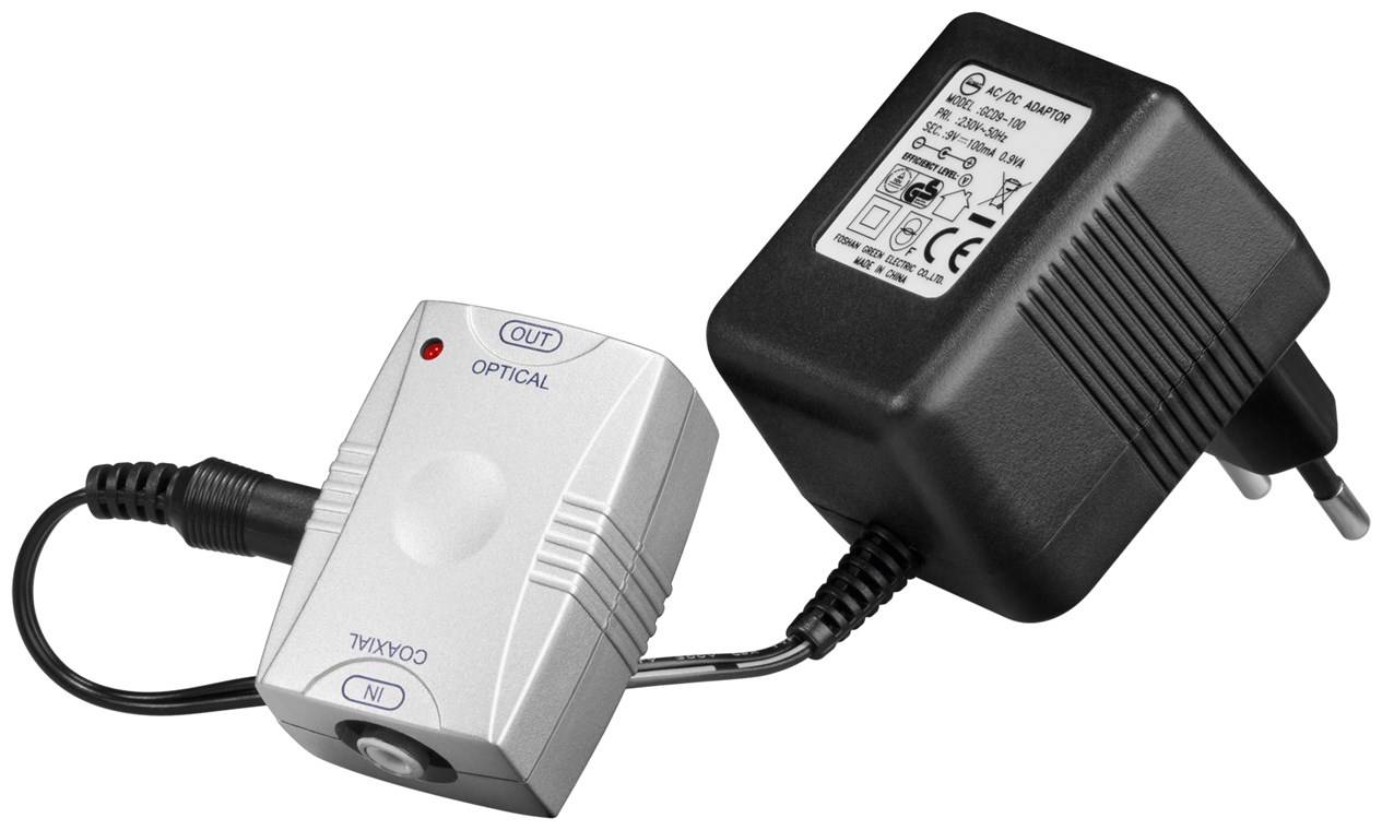 21x Goobay 11918 Koaxial-Opto-Wandler, Silber - konvertiert ein digitales Cinchsignal in ein digital optisches Toslinksignal