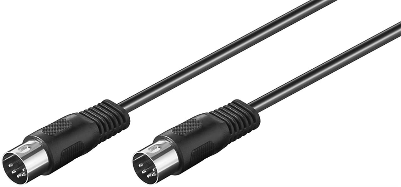80x Goobay 50020 Audio-Verbindungskabel DIN, geschirmt, 1.5 m - DIN-Stecker 180° (5-Pin) > DIN-Stecker 180° (5-Pin)